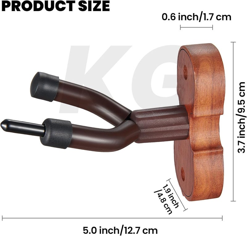 KKG Violin Wall Mount Violin Hanger 1 Pack with Bow Hook Home & Studio Rosewood Violin/Viola Stand - Image 2